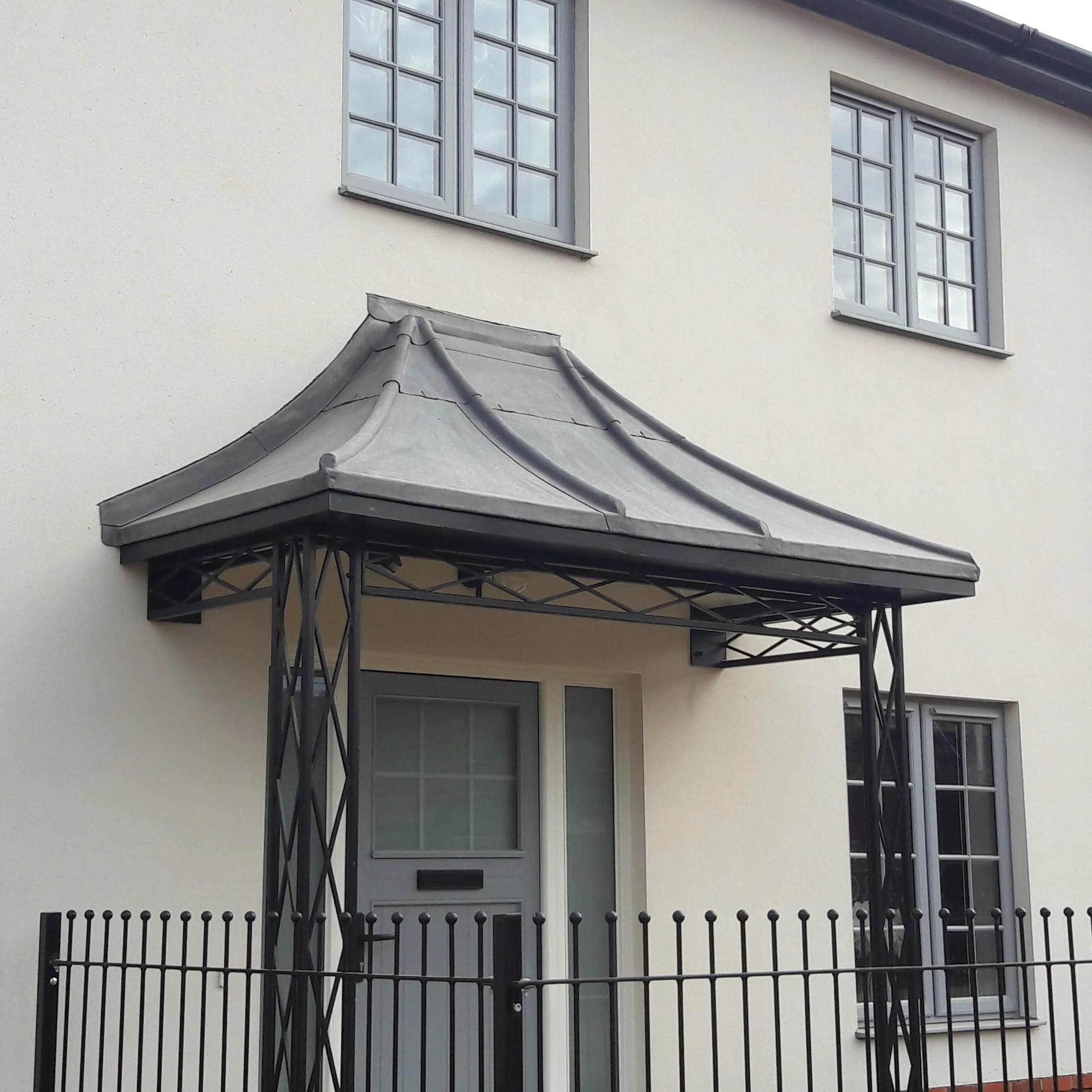 Lead-clad canopy over a front door